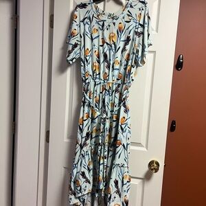 Ava & Viv Light Blue Floral Midi Dress